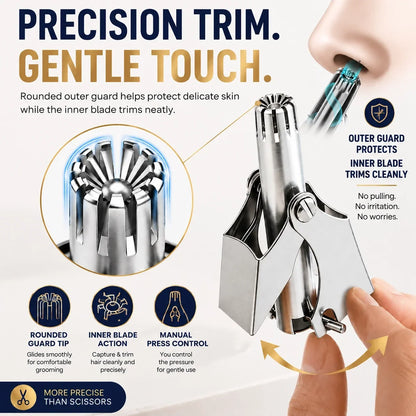 👍👃Precision Stainless Steel Nose Hair Trimmer
