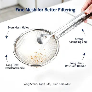 🔥 2-in-1 Stainless Steel Strainer Tongs – Grab, Drain & Serve with One Tool