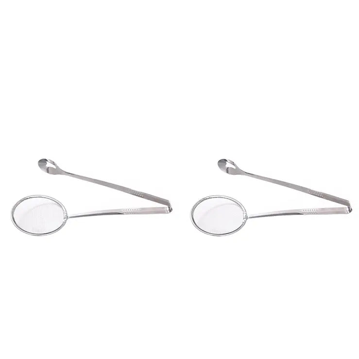 🔥 2-in-1 Stainless Steel Strainer Tongs – Grab, Drain & Serve with One Tool