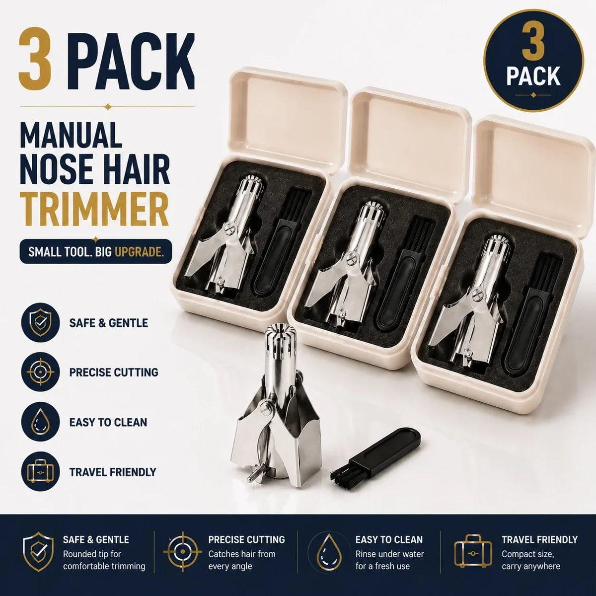 👍👃Precision Stainless Steel Nose Hair Trimmer
