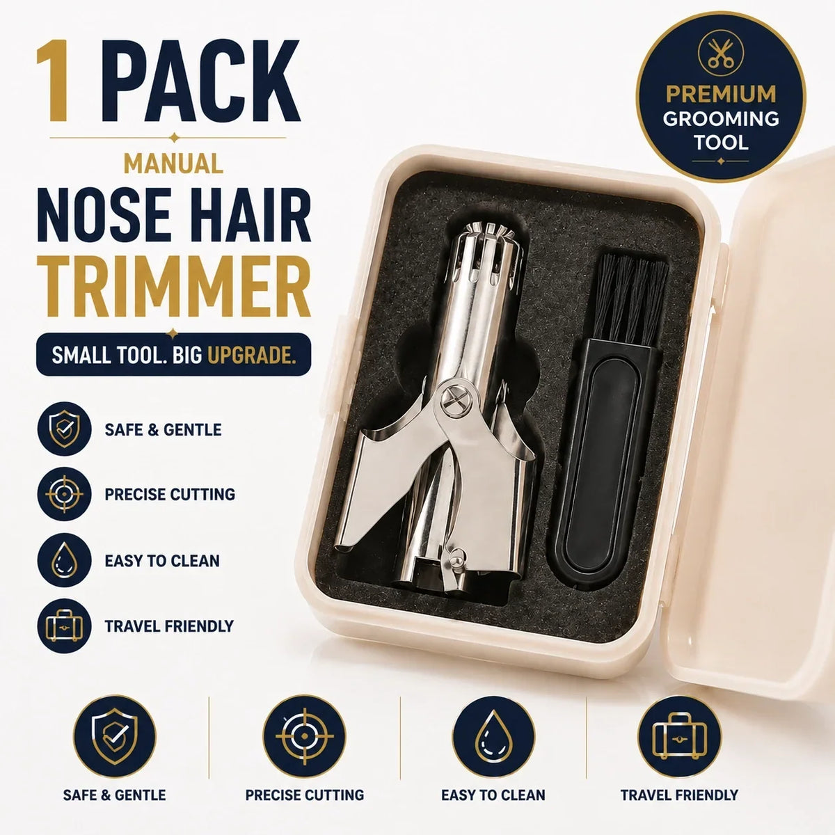 👍👃Precision Stainless Steel Nose Hair Trimmer